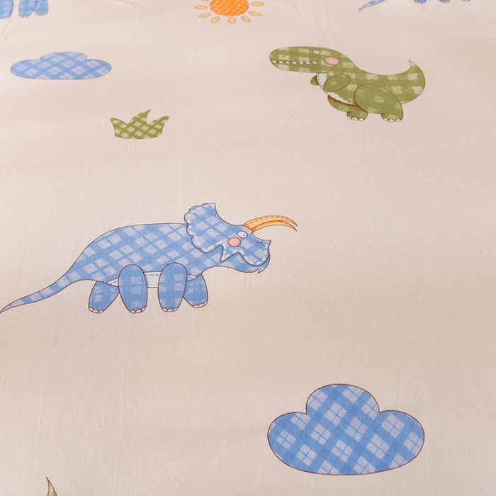 91家纺网 家纺一手货源 找家纺 甜之梦 2025新款针织棉印花单品被套 恐龙乐园