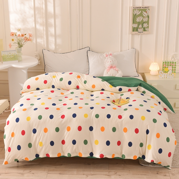 91家纺网 家纺一手货源 找家纺 甜之梦 2025新款针织棉印花单品被套 流星点点