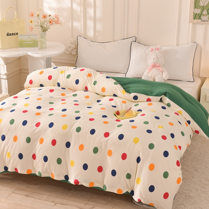 91家纺网 家纺一手货源 找家纺 甜之梦 2025新款针织棉印花单品被套 流星点点