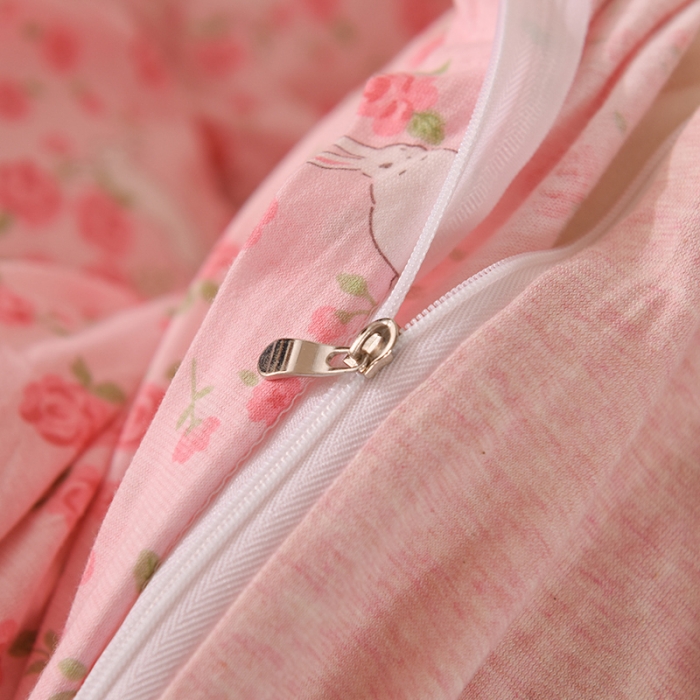 91家纺网 家纺一手货源 找家纺 甜之梦 2025新款针织棉印花单品被套 小碎花粉