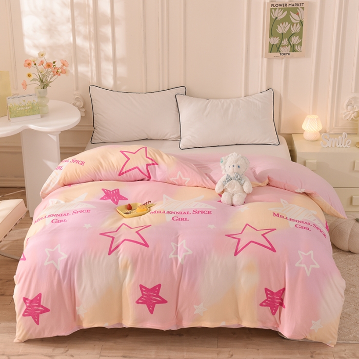 91家纺网 家纺一手货源 找家纺 甜之梦 2025新款针织棉印花单品被套 星星的约定