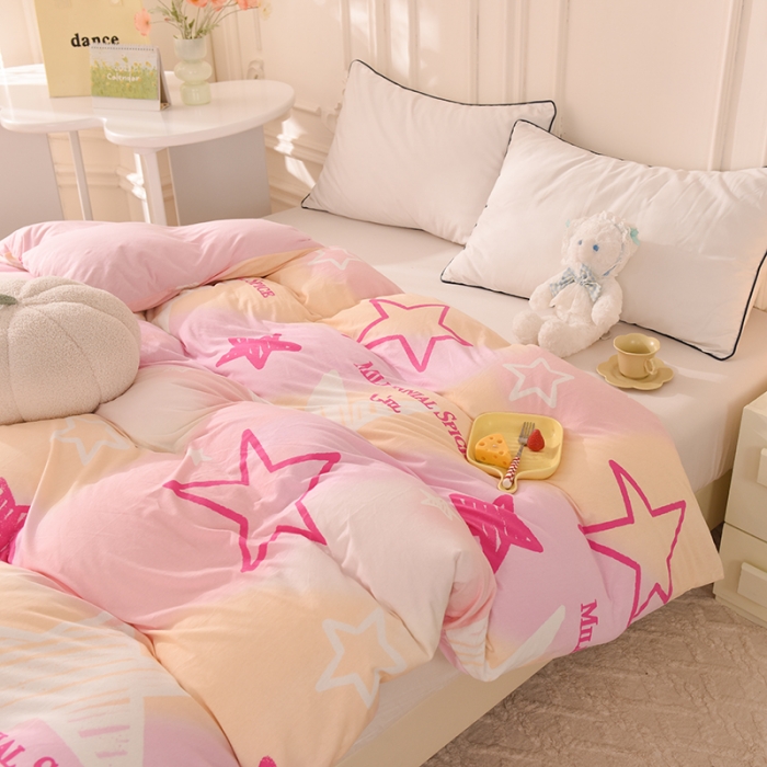 91家纺网 家纺一手货源 找家纺 甜之梦 2025新款针织棉印花单品被套 星星的约定