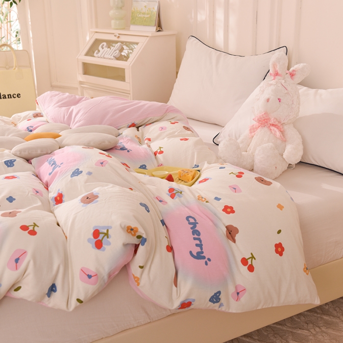 91家纺网 家纺一手货源 找家纺 甜之梦 2025新款针织棉印花单品被套 幸运熊