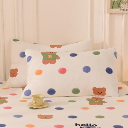 甜之梦 2025新款针织棉印花单品枕套 波点熊