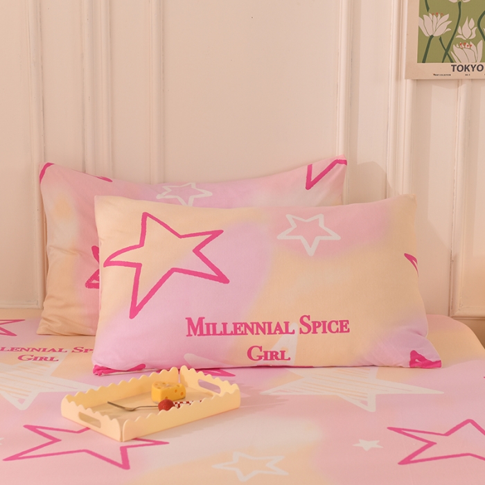 91家纺网 家纺一手货源 找家纺 甜之梦 2025新款针织棉印花单品枕套 星星的约定