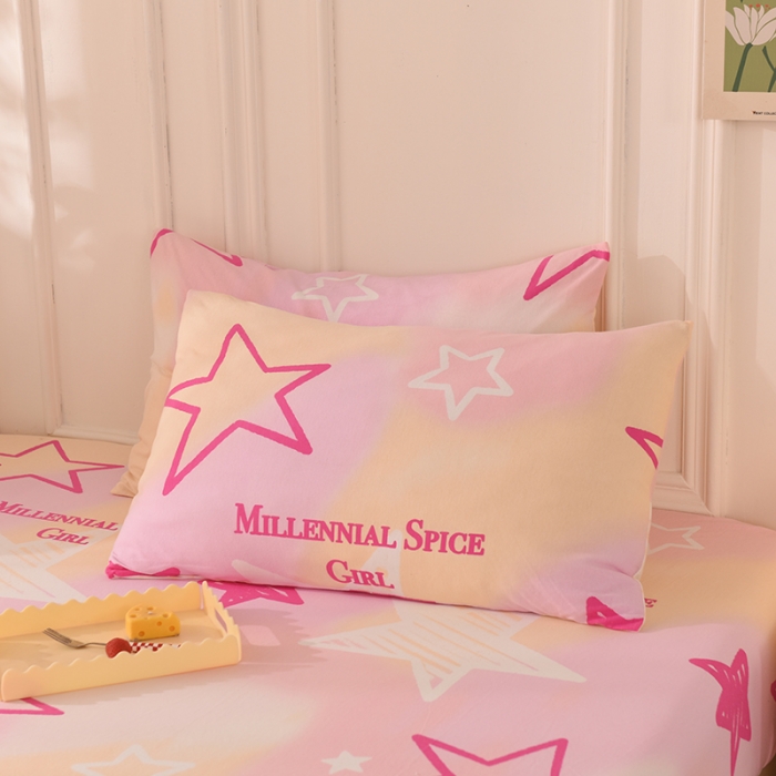 91家纺网 家纺一手货源 找家纺 甜之梦 2025新款针织棉印花单品枕套 星星的约定