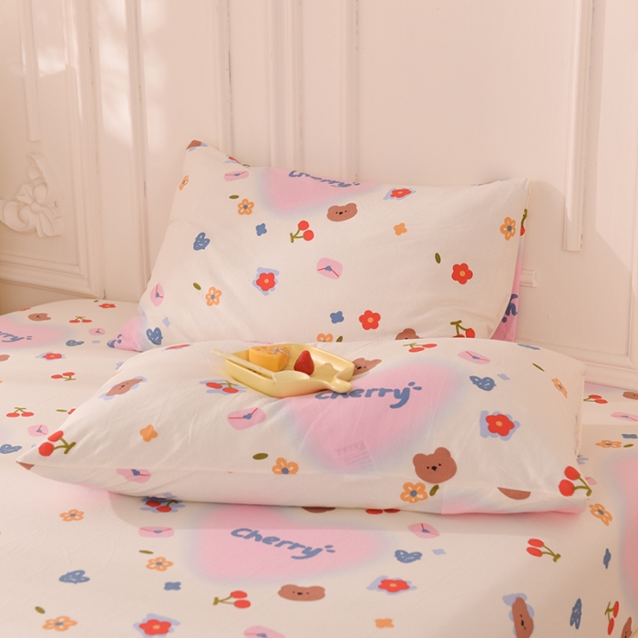 91家纺网 家纺一手货源 找家纺 甜之梦 2025新款针织棉印花单品枕套 幸运熊