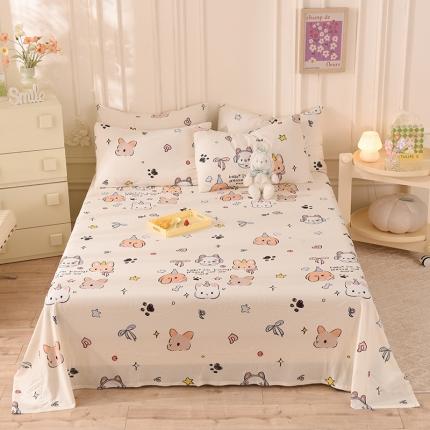 91家纺网 家纺一手货源 找家纺 （总）甜之梦 2025新款针织棉印花单品床单（定制任何尺寸）