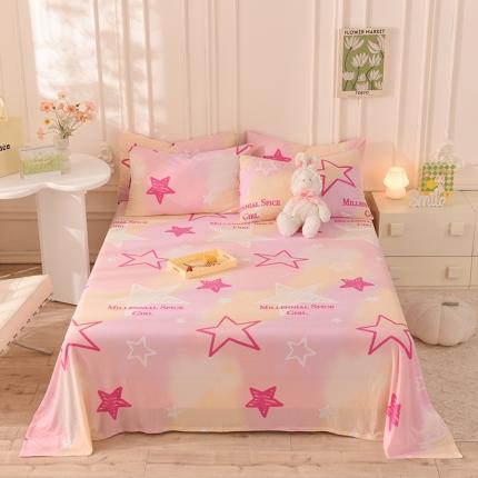 91家纺网 家纺一手货源 找家纺 （总）甜之梦 2025新款针织棉印花单品床单（定制任何尺寸）