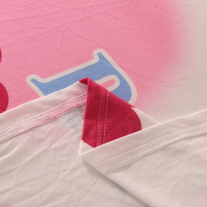 91家纺网 家纺一手货源 找家纺 甜之梦 2025新款针织棉印花单品床单 粉红爱心兔