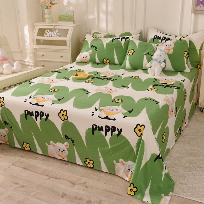 91家纺网 家纺一手货源 找家纺 甜之梦 2025新款针织棉印花单品床单 哈基米