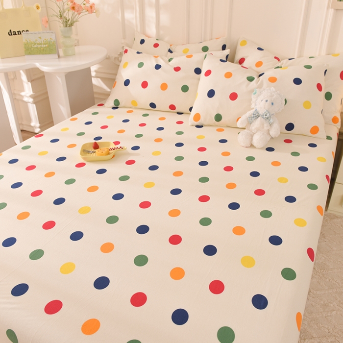 91家纺网 家纺一手货源 找家纺 甜之梦 2025新款针织棉印花单品床单 流星点点