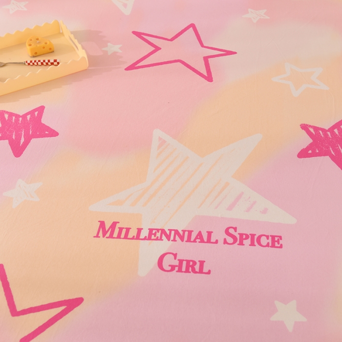 91家纺网 家纺一手货源 找家纺 甜之梦 2025新款针织棉印花单品床单 星星的约定