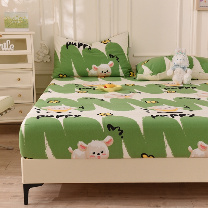 91家纺网 家纺一手货源 找家纺 甜之梦 2025新款针织棉印花单品床笠 哈基米