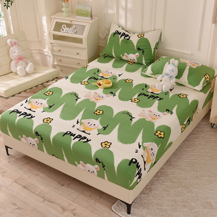 91家纺网 家纺一手货源 找家纺 甜之梦 2025新款针织棉印花单品床笠 哈基米