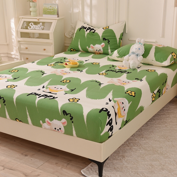 91家纺网 家纺一手货源 找家纺 甜之梦 2025新款针织棉印花单品床笠 哈基米