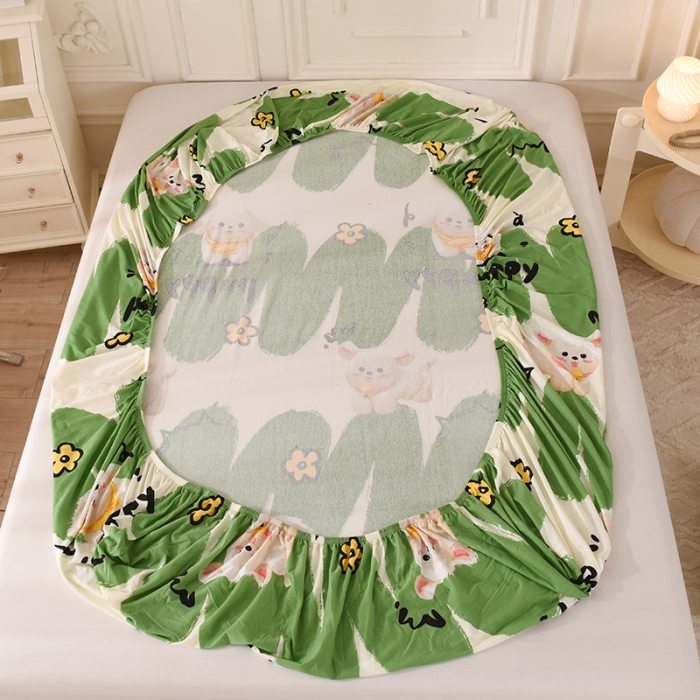 91家纺网 家纺一手货源 找家纺 甜之梦 2025新款针织棉印花单品床笠 哈基米