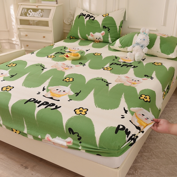 91家纺网 家纺一手货源 找家纺 甜之梦 2025新款针织棉印花单品床笠 哈基米