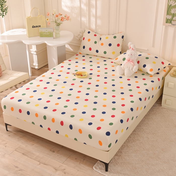 91家纺网 家纺一手货源 找家纺 甜之梦 2025新款针织棉印花单品床笠 流星点点