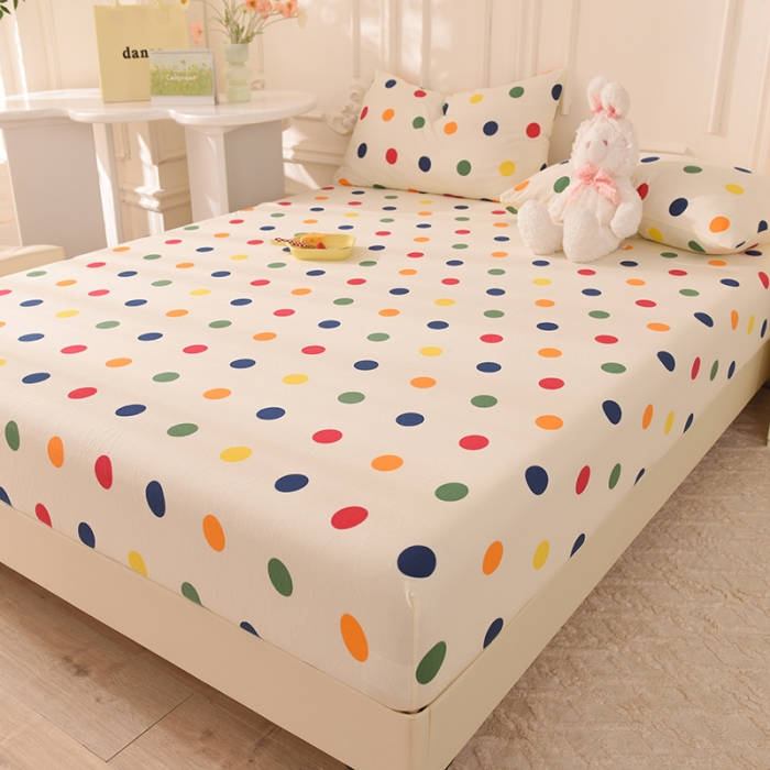 91家纺网 家纺一手货源 找家纺 甜之梦 2025新款针织棉印花单品床笠 流星点点