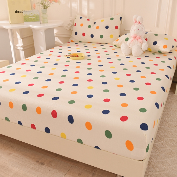 91家纺网 家纺一手货源 找家纺 甜之梦 2025新款针织棉印花单品床笠 流星点点