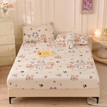 甜之梦 2025新款针织棉印花单品床笠 派对小兔