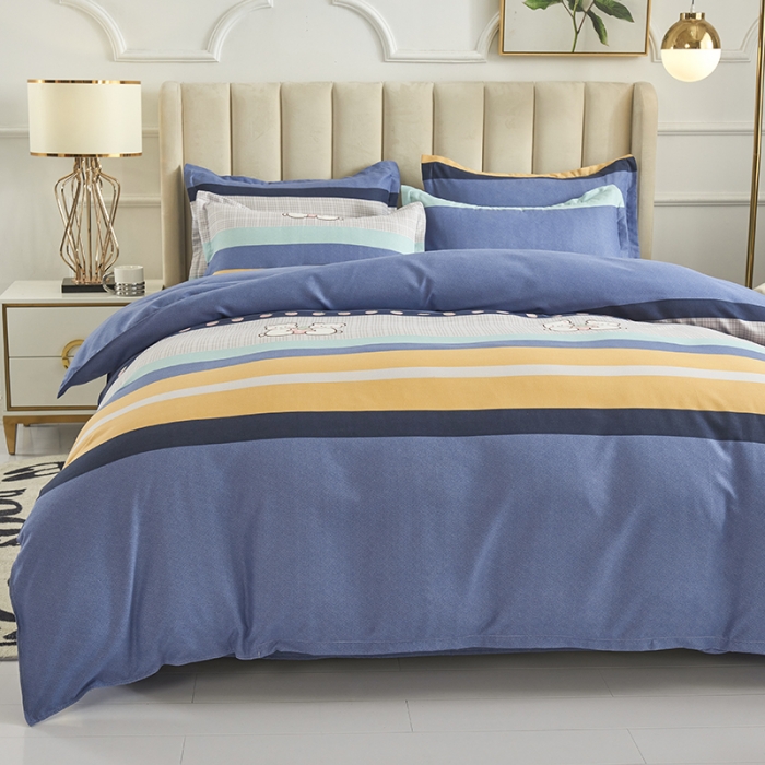 91家纺网 家纺一手货源 找家纺 鑫缘2025直播爆款印花植物羊绒加厚磨毛四件套1.2米学生三件套可萌