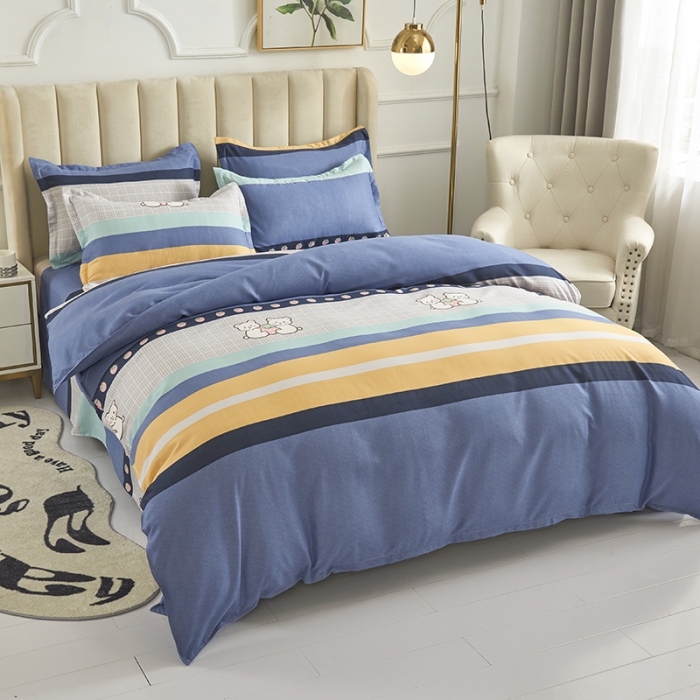 91家纺网 家纺一手货源 找家纺 鑫缘2025直播爆款印花植物羊绒加厚磨毛四件套1.2米学生三件套可萌