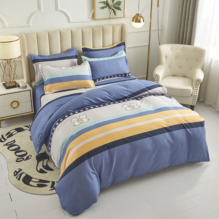 91家纺网 家纺一手货源 找家纺 鑫缘2025直播爆款印花植物羊绒加厚磨毛四件套1.2米学生三件套可萌