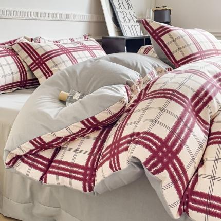 91家纺网 家纺一手货源 找家纺 （总）金丝鸟 2023新款原棉磨毛四件套简约系列