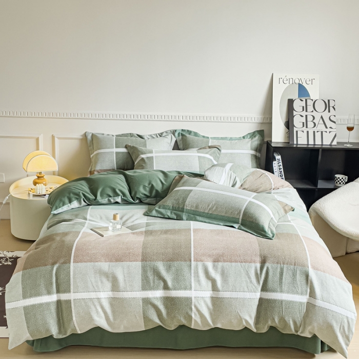 91家纺网 家纺一手货源 找家纺 （总）金丝鸟 2023新款原棉磨毛四件套简约系列