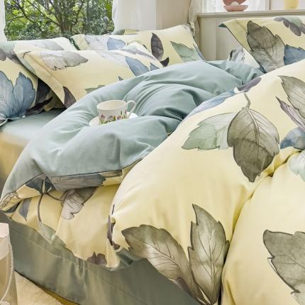 91家纺网 家纺一手货源 找家纺 （总）金丝鸟 2023新款原棉磨毛四件套小清新系列