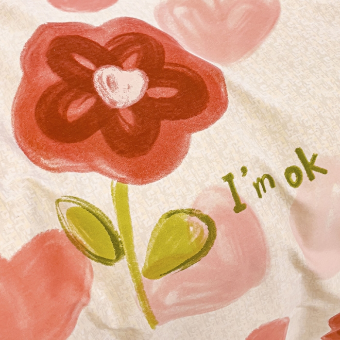 91家纺网 家纺一手货源 找家纺 金丝鸟 2023新款原棉磨毛四件套小清新系列 百利甜花骨朵