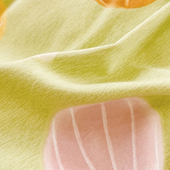 91家纺网 家纺一手货源 找家纺 金丝鸟 2023新款原棉磨毛四件套小清新系列 彩色朵朵