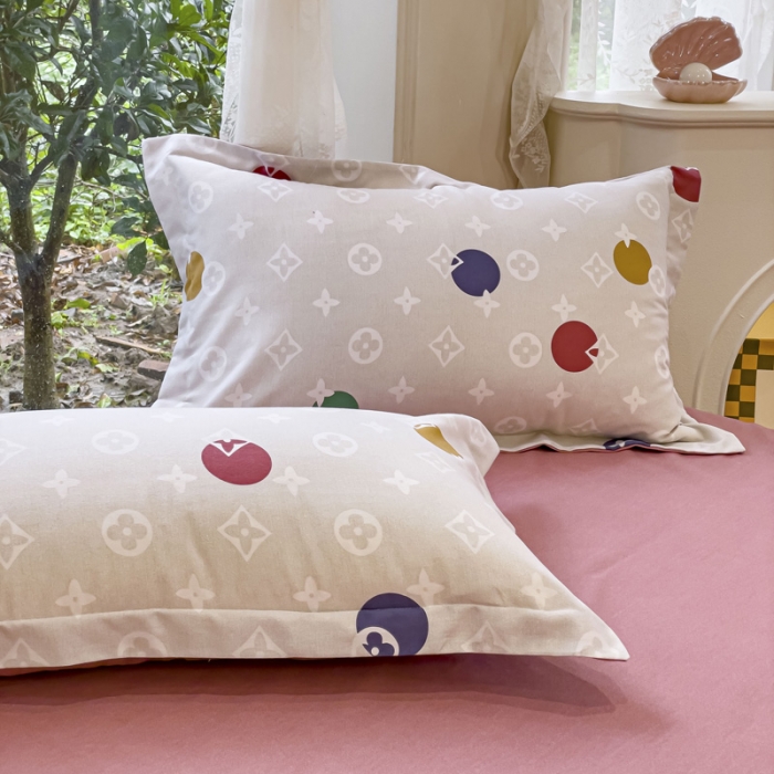 91家纺网 家纺一手货源 找家纺 金丝鸟 2023新款原棉磨毛四件套小清新系列 多利圈