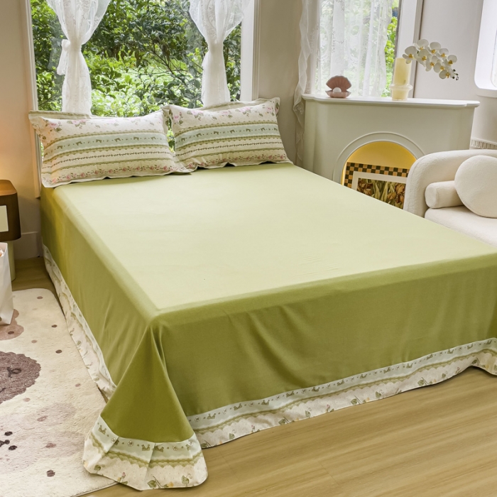 91家纺网 家纺一手货源 找家纺 金丝鸟 2023新款原棉磨毛四件套小清新系列 花知晓