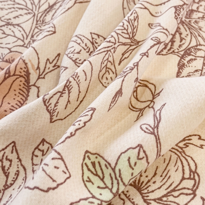 91家纺网 家纺一手货源 找家纺 金丝鸟 2023新款原棉磨毛四件套小清新系列 加州风情棕