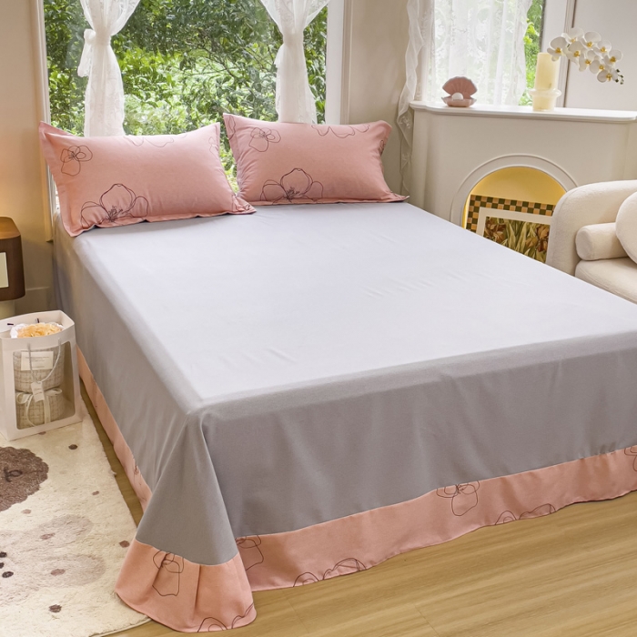 91家纺网 家纺一手货源 找家纺 金丝鸟 2023新款原棉磨毛四件套小清新系列 邂逅粉