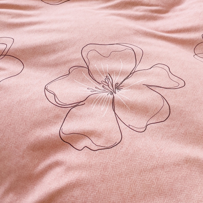 91家纺网 家纺一手货源 找家纺 金丝鸟 2023新款原棉磨毛四件套小清新系列 邂逅粉