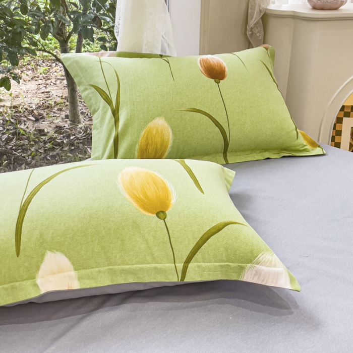 91家纺网 家纺一手货源 找家纺 金丝鸟 2023新款原棉磨毛四件套小清新系列 玉兰满庭