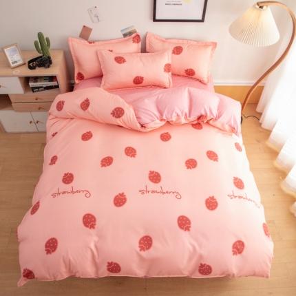 乐居坊 2025新款芦荟棉单被套 草莓波波