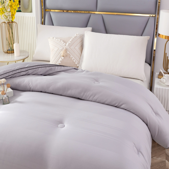 91家纺网 家纺一手货源 找家纺 优姿家纺 2024新款优棉提花大豆纤维被春秋被冬被 高级灰