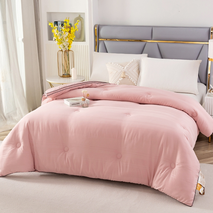 91家纺网 家纺一手货源 找家纺 优姿家纺 2024新款优棉提花大豆纤维被春秋被冬被 香妃粉