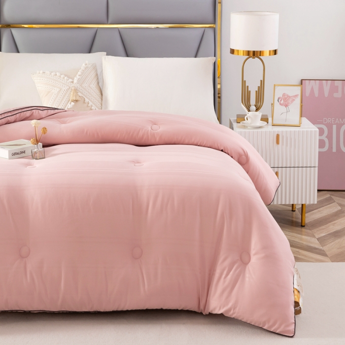 91家纺网 家纺一手货源 找家纺 优姿家纺 2024新款优棉提花大豆纤维被春秋被冬被 香妃粉