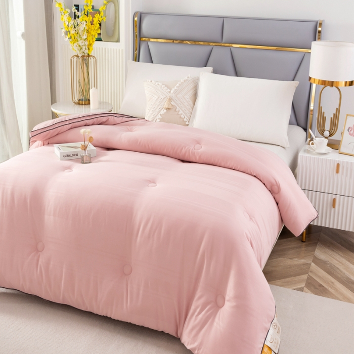 91家纺网 家纺一手货源 找家纺 优姿家纺 2024新款优棉提花大豆纤维被春秋被冬被 香妃粉