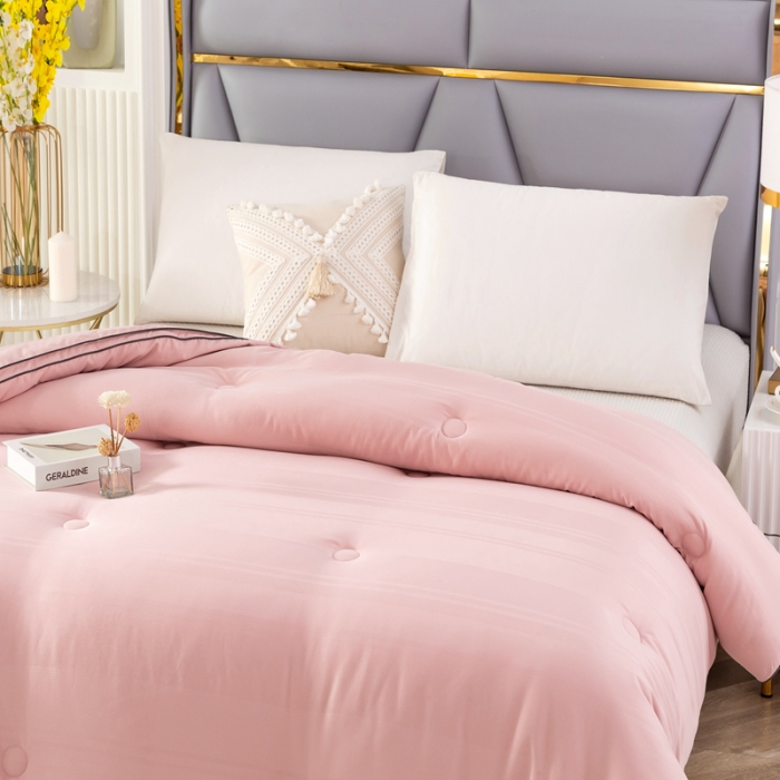 91家纺网 家纺一手货源 找家纺 优姿家纺 2024新款优棉提花大豆纤维被春秋被冬被 香妃粉