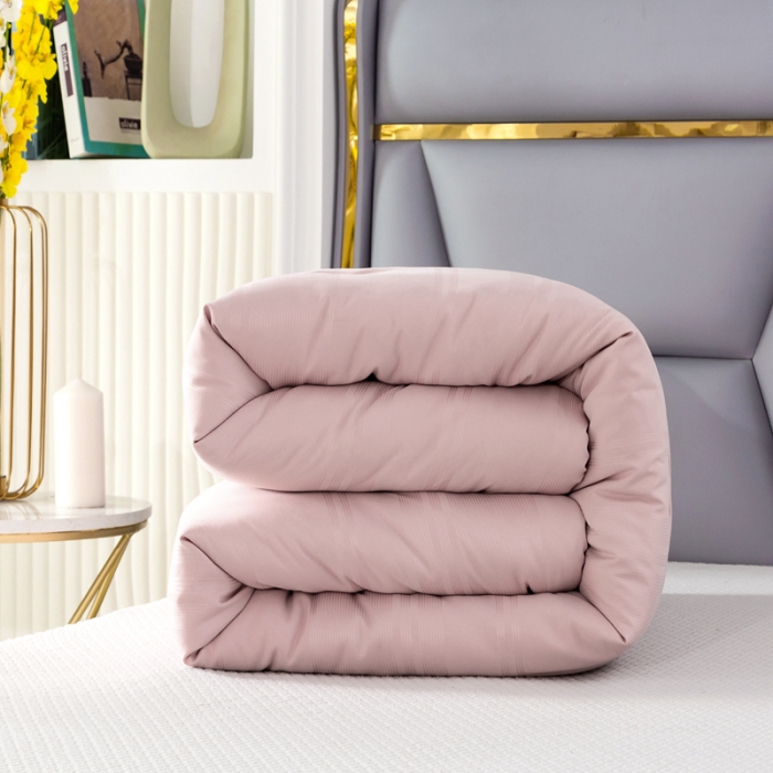 91家纺网 家纺一手货源 找家纺 优姿家纺 2024新款优棉提花大豆纤维被春秋被冬被 香妃粉