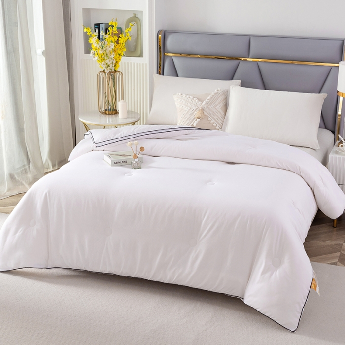 91家纺网 家纺一手货源 找家纺 优姿家纺 2024新款优棉提花大豆纤维被春秋被冬被 珍珠白