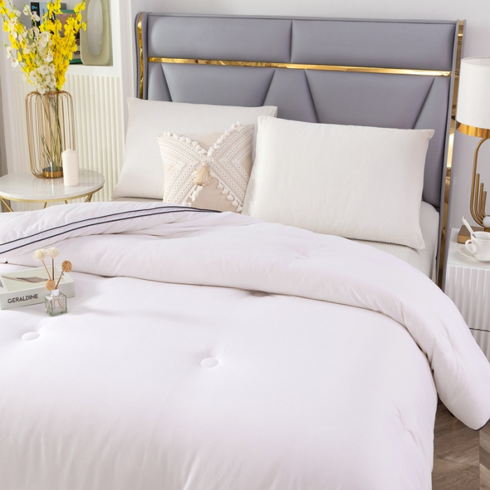 91家纺网 家纺一手货源 找家纺 优姿家纺 2024新款优棉提花大豆纤维被春秋被冬被 珍珠白