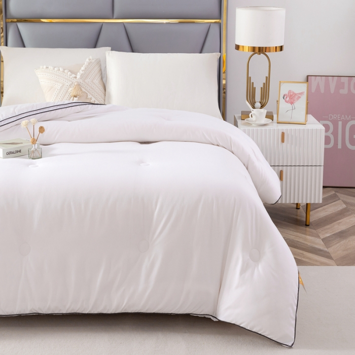 91家纺网 家纺一手货源 找家纺 优姿家纺 2024新款优棉提花大豆纤维被春秋被冬被 珍珠白